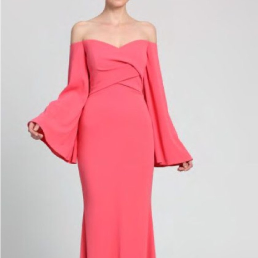 Off the Shoulder, Flare Sleeve Evening Gown